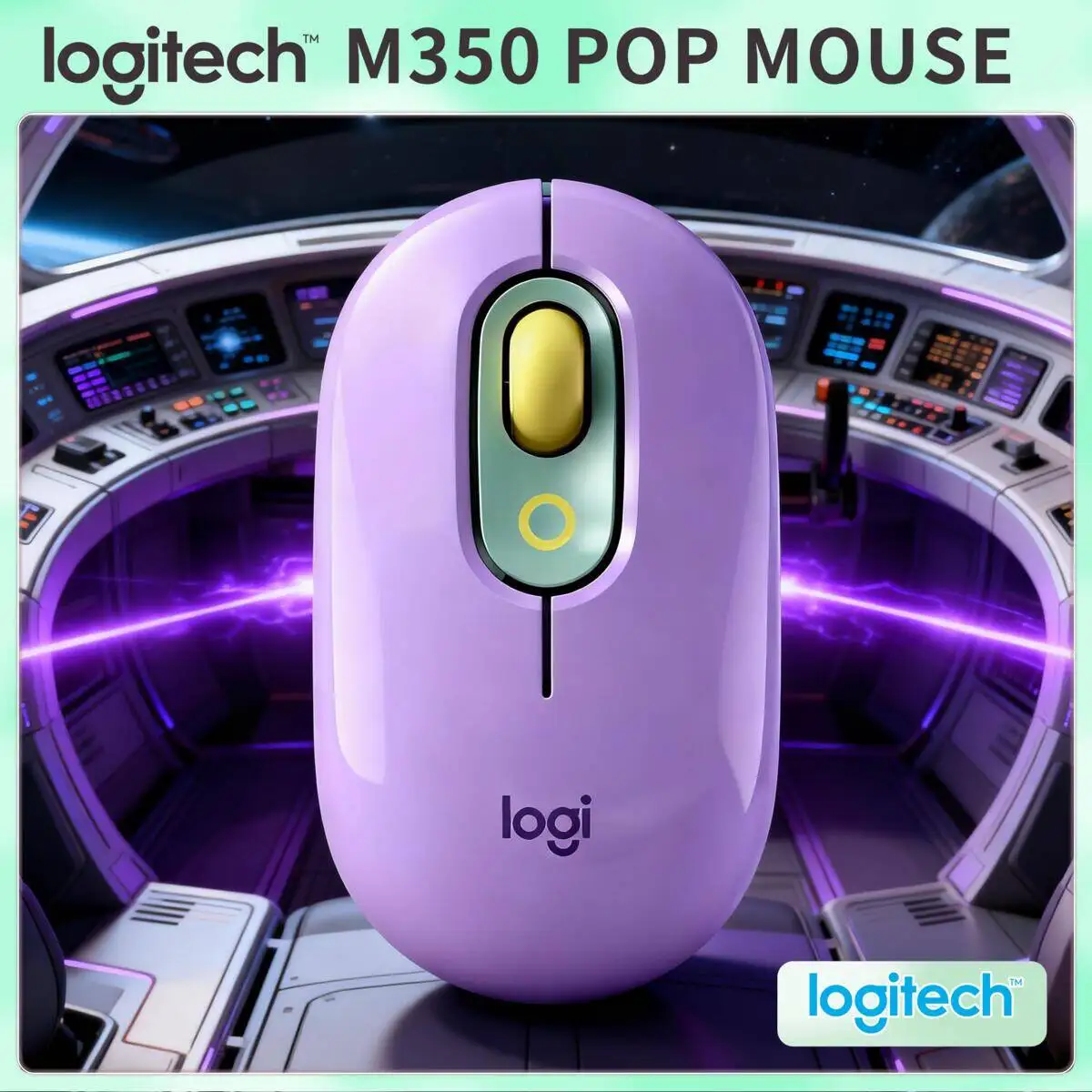 

Беспроводная мышь Logitech M350 POP, портативная, бесшумная, Bluetooth-подключение, мультиустройство для ПК, Mac, ноутбука, офисного использования
