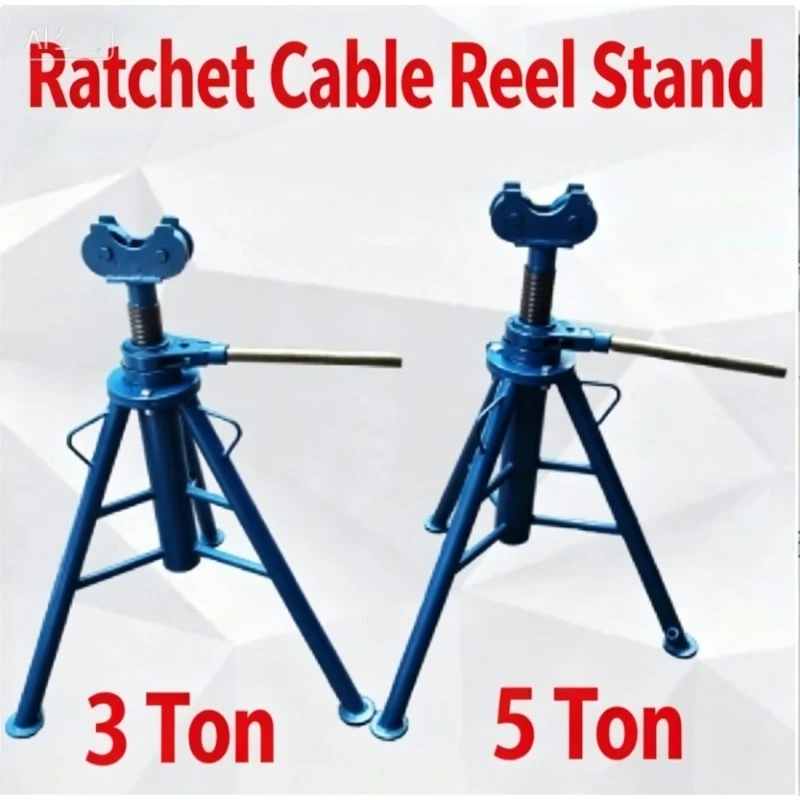 Ratchet Tripod Cable Pay-off Stand 3 Ton & 5 Ton Spiral Cable Reel Support Bracket 1 Pair
