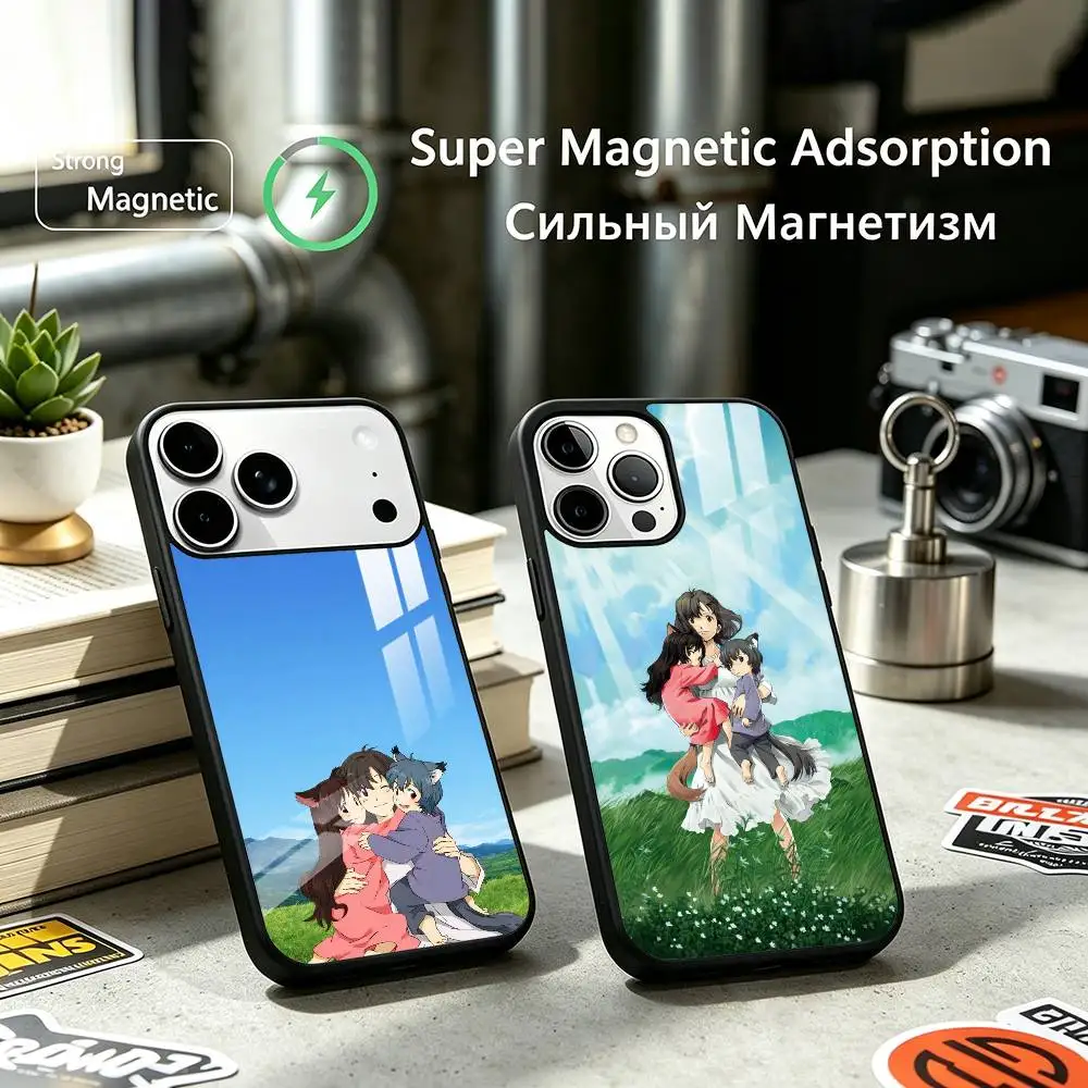 Ookami Kodomo no Ame to Yuki  Phone Case For iPhone17,16,15,14,13,12 Plus,Pro Compatible with magnetic wireless charging