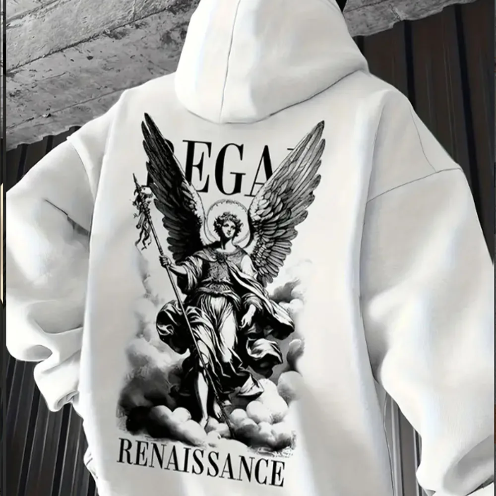 

Commuting Fashion Men's Autumn and Winter Must-have Hooded Sweatshirt with English Letter Printing Hooded Sweatshirt Versatile S