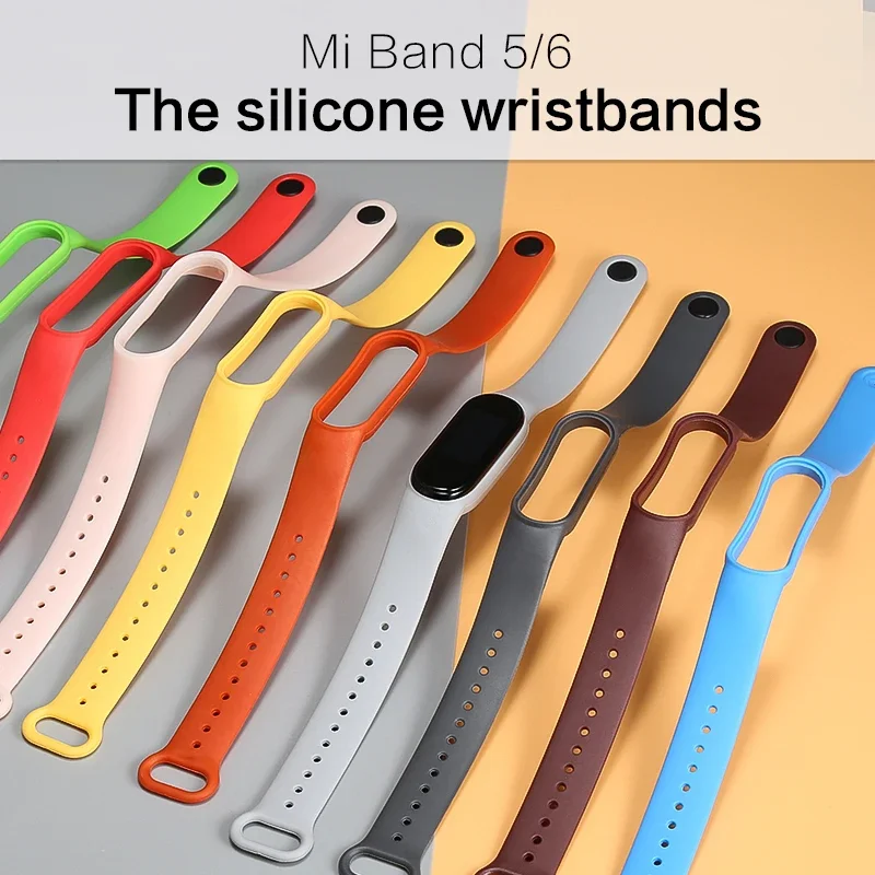 Strap For Xiaomi Mi Band 5 6 Silicone Bracelet Sport Wrist Replacement Strap Soft For Mi band 5 6 Wristband Watch Accessories