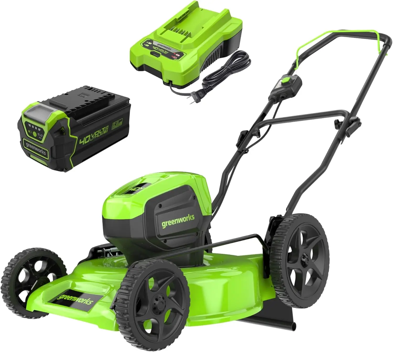 

Greenworks 40V 19" Brushless Lawn Mower (High Wheel), 5.0Ah Battery lawn mower