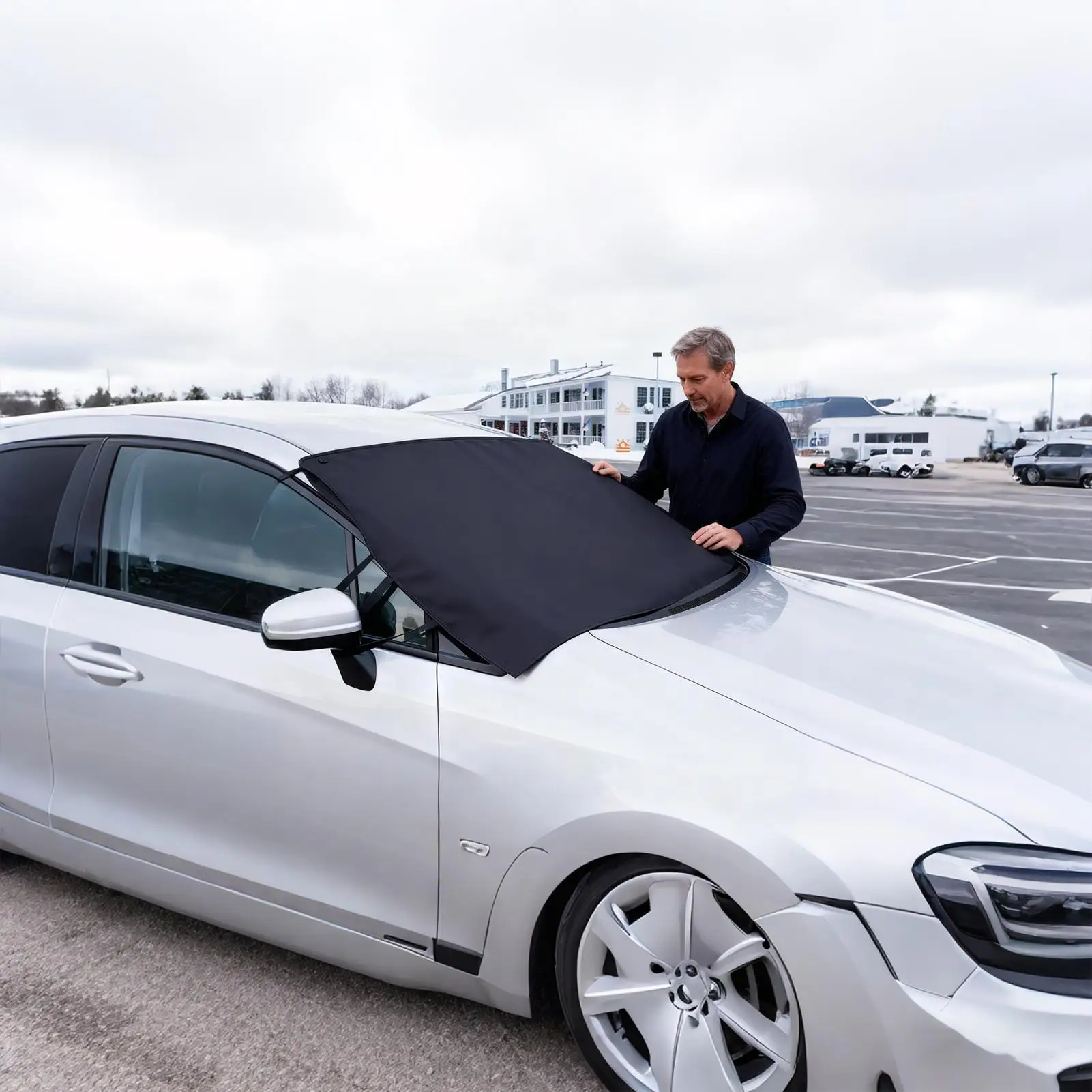 

Windshield Snow Cover Waterproof Heavy Duty All-Weather Oxford Fabric Windshield Cover Window Blanket for Car Trucks Pickup