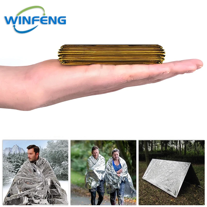 Waterproof Folding Foil Thermal Blanket Emergency Survival Rescue Blanket for Outdoor Camping Hiking First Aid Kit