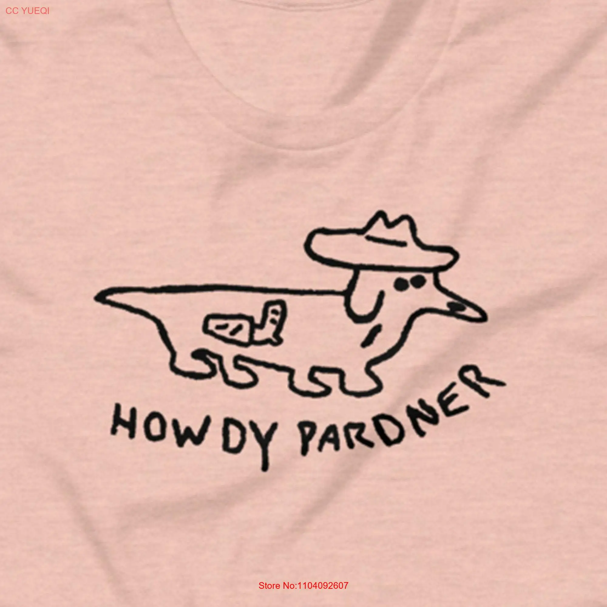 Howdy Pardner Cowboy Dog T Shirt  long or short sleeves