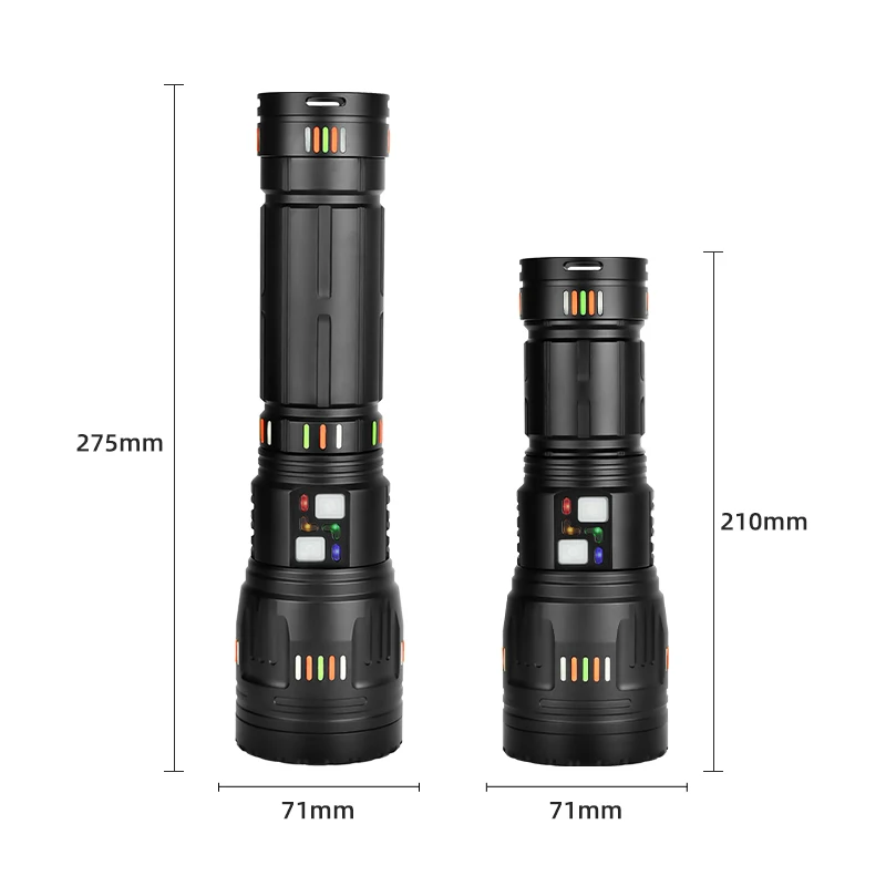 COBA Ultra Powerful LED Flashlight Super Bright Long Range Tactical Zoom Emergency Torch Camping Lantern Power Display Function