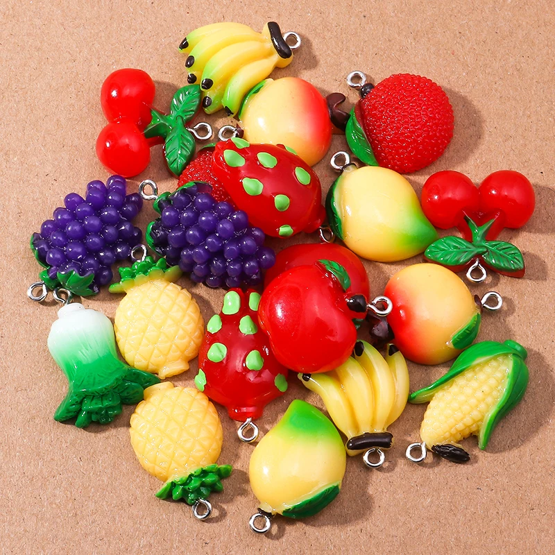 10 stücke niedliche 3d simulierte Sonnenblumen kerne bezaubert Gemüse frucht anhänger für die Herstellung von Ohrringen Halskette DIY Kinder schmuck geschenke – Detail 1