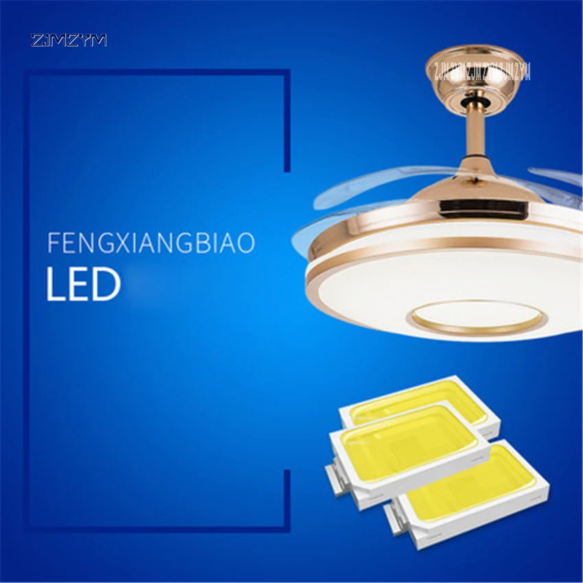 Ventilador Invisible moderno de 42 pulgadas, lámpara de techo Led de hoja acrílica, 110v-220v, Control remoto inalámbrico, 42-YX0098