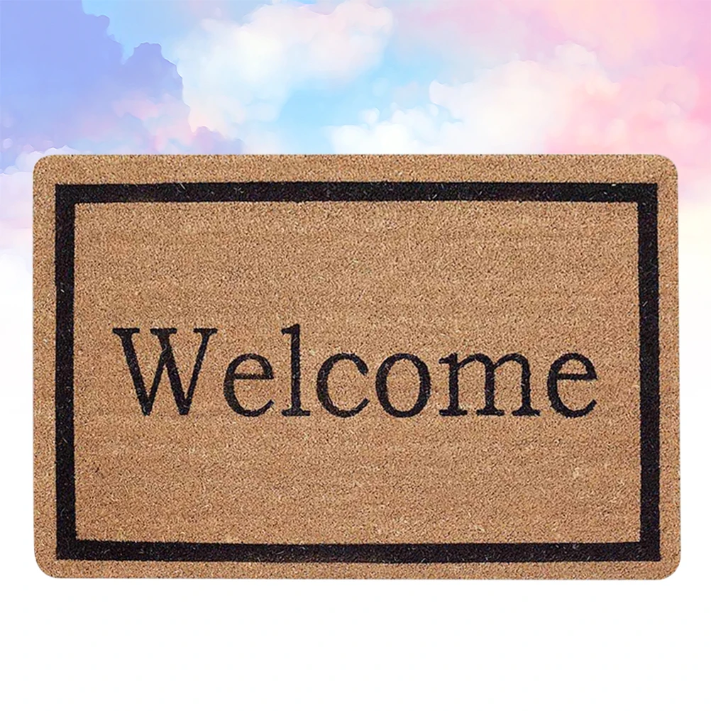 

1pc Welcome Door Mat Natural Rubber Floor Mat Water Absorption Non-Slip Durable Ultra-Thin Skid-Proof Gate Rug For Home Office