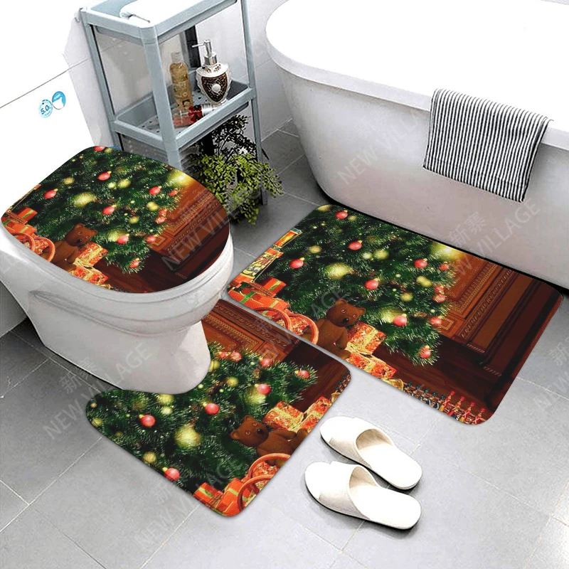 home bathroom floor mats Christmas animals Bath Foot mat modern bathroom accessories rug Toilet mat Bathtub anti-slip carpet