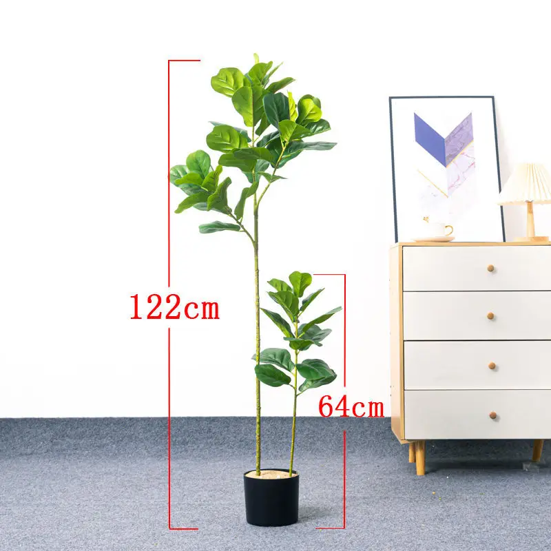 Large Artificial Banyan Tree Branch Green Tropical Ficus Fake Banyan Tree Plastic Leaves Simulation Tree For Home Garden Decor