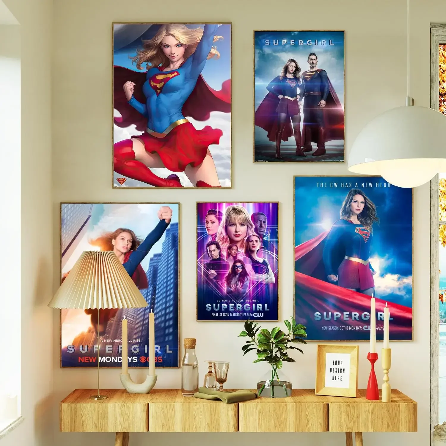 Supergirl Movie Poster Prints Wall Art Canvas Painting Poster For Modern Family Living Room Home Decor