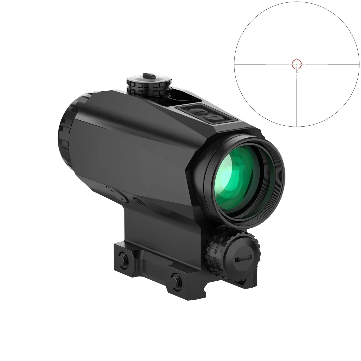 100% Original 3X30 Prism Scope 3X Magnifier Red IR MOA Reticle Shake Wake for 5.56 .308 Rifle Scopes