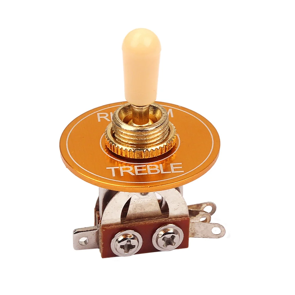 

Upgrade 3 Way Toggle Switch for Electric Guitar Gold Plated Rhythm Treble Ring Plate Replacement Pickup Part for