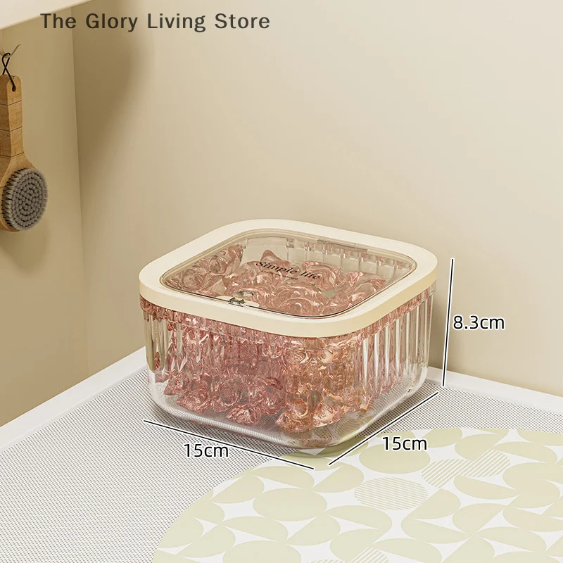 1pc Durable Moisture-Proof Laundry Powder Box, Large Capacity Laundry Pods Container, Scent Beads Organizer view 6