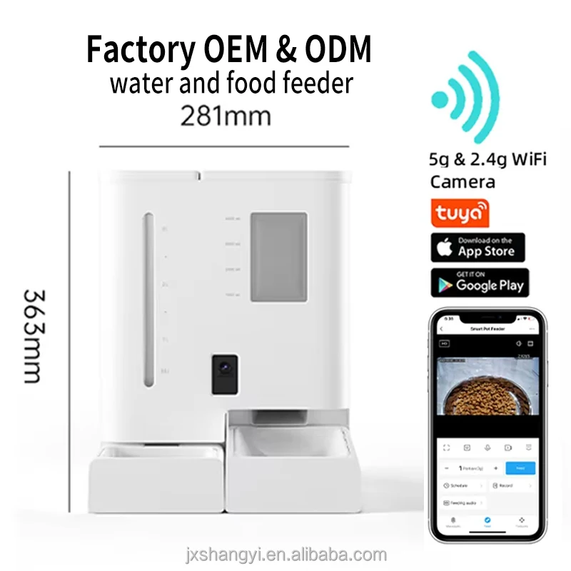 hit productFactory Custom 5L Electronic Automatic Kibble cat Dog Pet Food Dispenser Smart Pet Feeder with HD Camera Timer Quanti