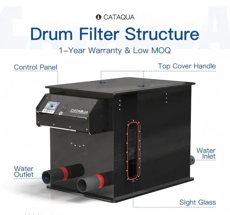 5-10m³/h User Friendly Multi Function Small Aquarium Drum Filter For Ornamental Fish And Shrimp Tanks