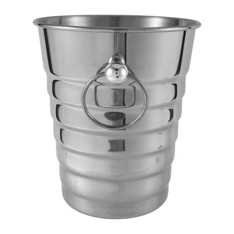 5L Stainless Steel Thick Threaded Ice Bucket Bar Champagne Cooler