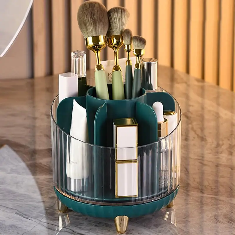 360° Rotating Makeup Organizer, Makeup Brush Holder, Cosmetics Storage Boxes for Vanity Desk Bathroom Countert