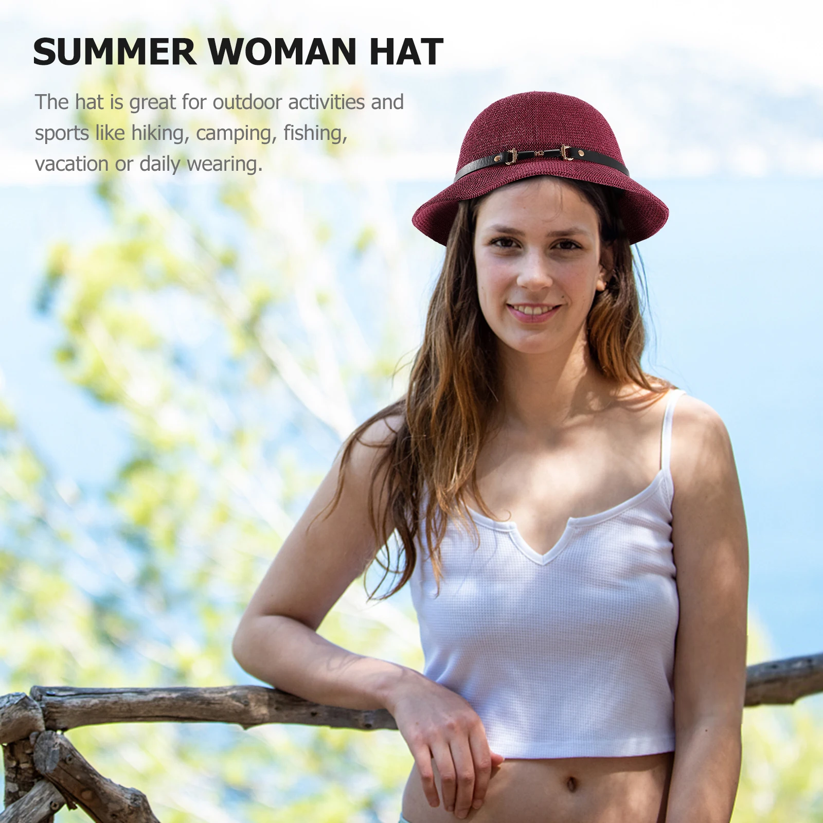 

Durable Straw Sun Hat Breathable Comfortable Wide Brim Outdoor Travel Woman Handmade Exquisite Fashion Summer Accessories Gift