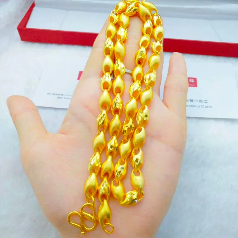 24K AU999 Gold Matte Lantern Necklace for Men - Textured Drum-Shaped Pendant, High-Purity Gold, Festive & Rugged