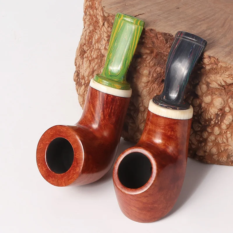 Hand-made hollow atmosphere chamber of heather wood pipe, Wooden Tobacco Pipe for Beginner, Briar Wood Smoking Pipe,