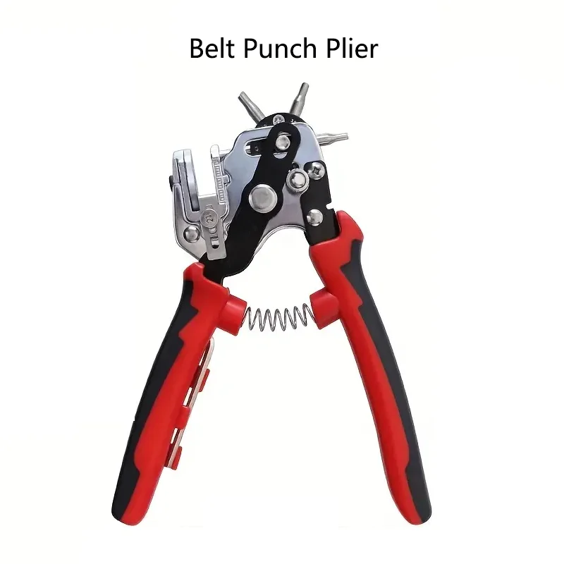 New Design 6 Eyelet Puncher DIY Tool Watchband Strap Household Leather craft Leather Belt Hole Labor-saving Punch Plier