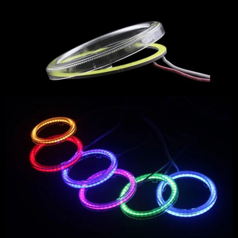 

1pcs COB Angel Eyes 60mm 70mm 80mm 90mm 110mm 120mm Auto Halo Rings COB Angel Eye Car Headlight Motorcycle White Yellow 12V Led