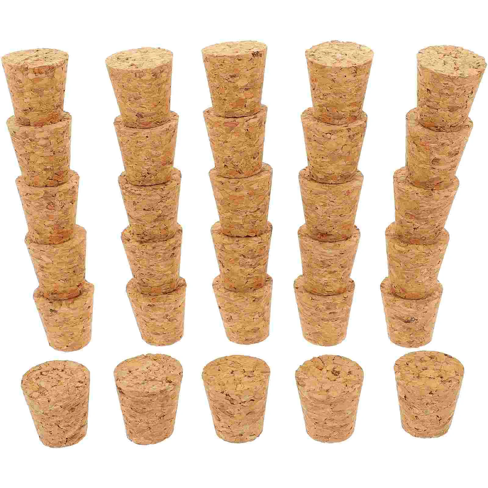 30 Pcs Mini Bottles Glass Cork Corks for Crafts Caps Plugs Light Brown Sealing Cover Stoppers Man