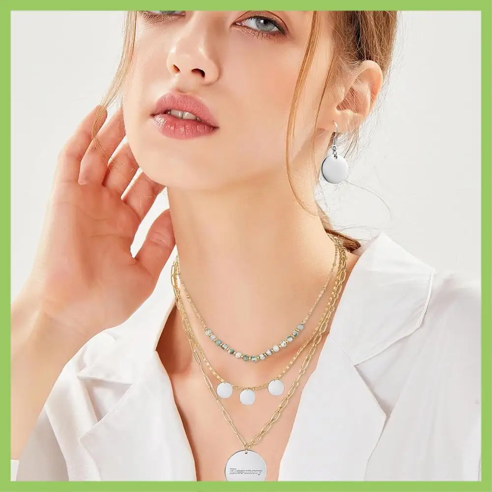 100Pcs 5 Size Roundmetal Stamping Blanks, 10Mm 15Mm 20Mm 25Mm 30Mm With Holes, Jewelry Metal Stamping Blanks