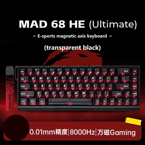 Imagen 2 del producto Mad 60he Mad 68he teclado mecánico con cable interruptor magnético para juegos RT 0,02mm 0,04mm 8K tasa de orolling RGB teclado Hotswap