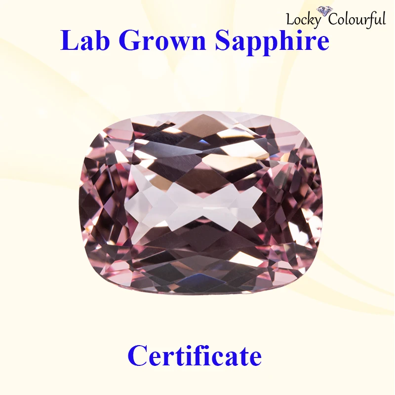 

Lab Grown Sapphire Sakura Pink Color Charms Beads Rectangle Cushion Shape for DIY Jewelry Making Ring Selectable AGL Certificate