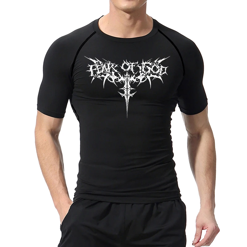 Graphic Compression Shirts for Men Short Sleeve Rash Guard Gym Workout Tshirt Tees Athletic Quick Dry Baselayer Undershirts Tops image 2