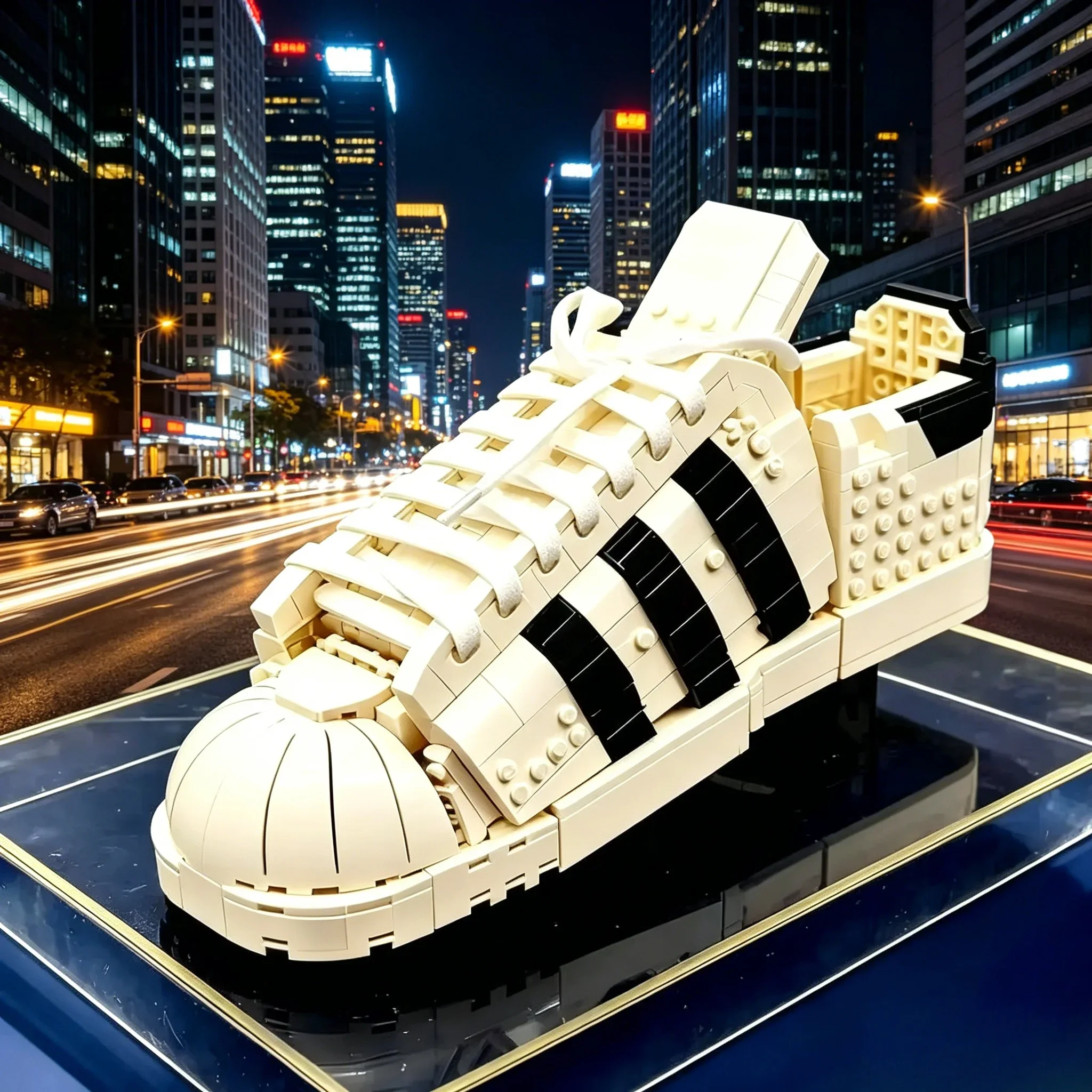 Spot  shell head sneakers building blocks puzzle assembled model toy ornaments creative education brick gift