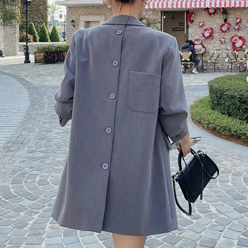 Women\'s Grey Loose Small Suit Coat Women\'s Autumn 2024 New Design Sense Casual Suit  blazers for women