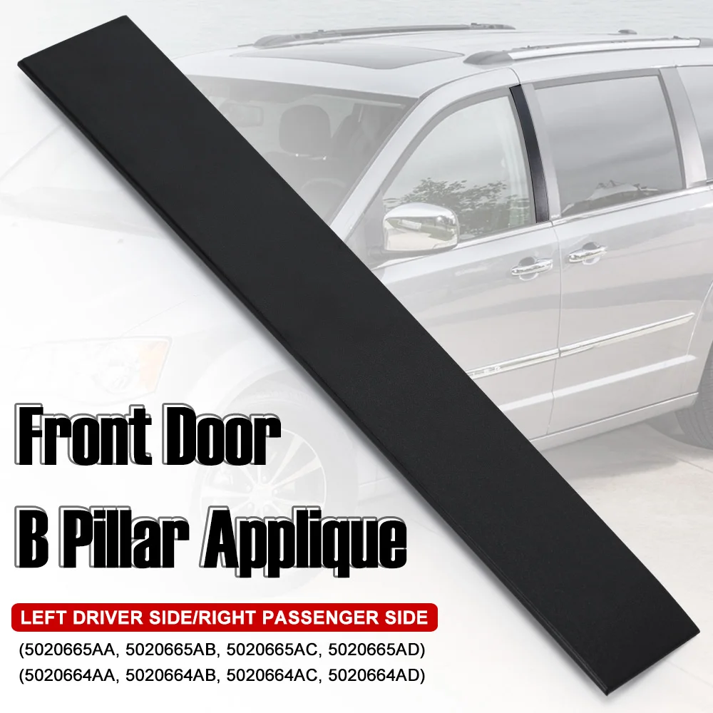 1 Pair B-pillar Cover Sturdy Direct Replacement ABS Front Left Right B Pillar Trim Molding 5020664AA 5020664AB for Grand Caravan