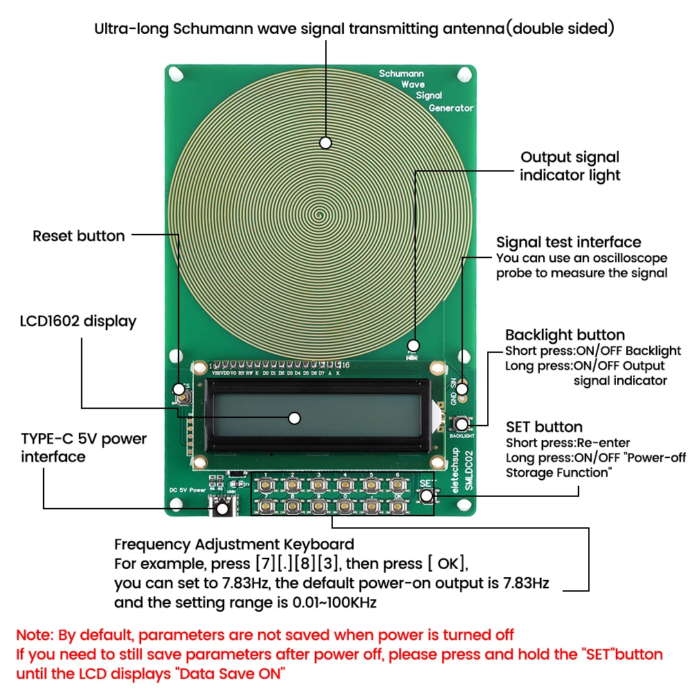 Imagem -03 - Ressonador Schumann com Case Ultra-baixa Freqüência Pulso Wave Generator Áudio Ressonador Pure Sine 001hz Ajustável100khz 7.83hz