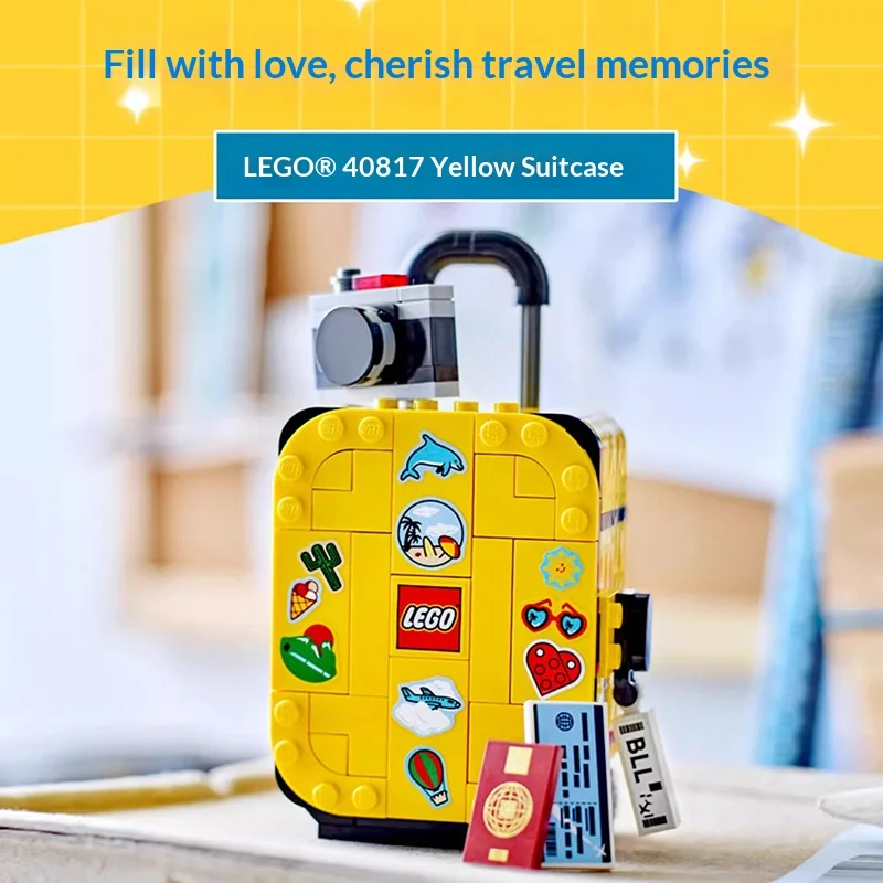 

LEGO 40817 Yellow Travel Suitcase Building Blocks Toy For Boys Girls 7+ Years Old Luggage Model Playset Gift 184PCS