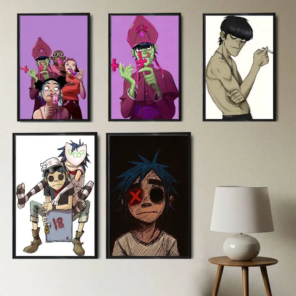 

band 2D Noodle Gorillaz Poster Prints Wall Art Picture Painting Gift Living Room Restaurant Bar Large Dec Sticker
