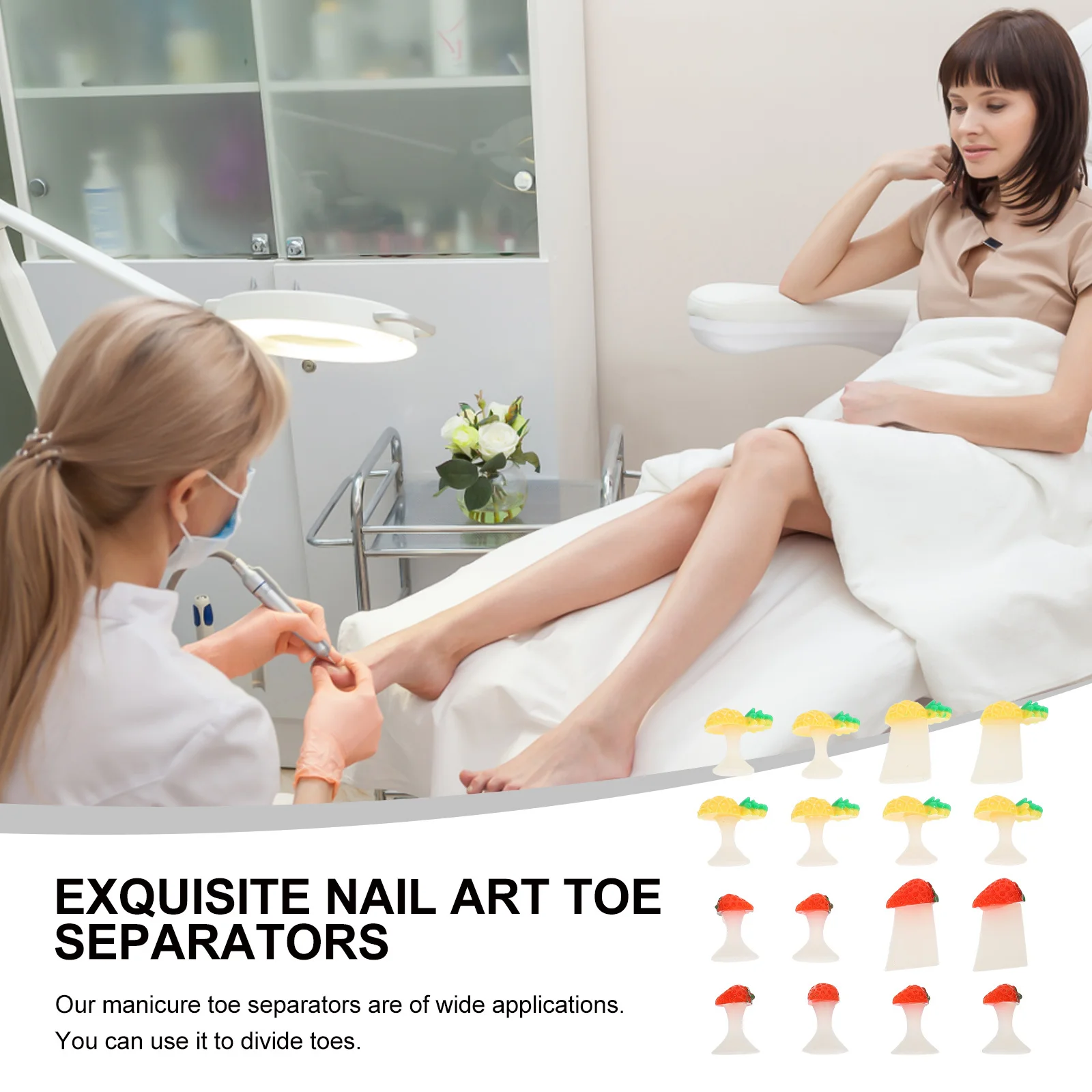 

16Pcs Nail Art Toe Separators Soft Silicone Foot Divider Comfortable Pedicure Tool Manicure Accessory Nail Art DIY Toe Divider