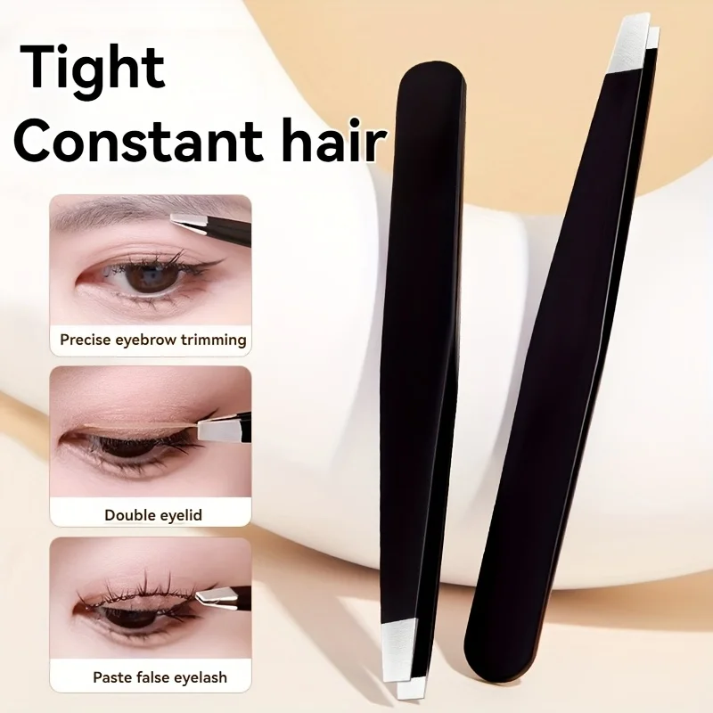 ملاقط الحاجب مع مرآة ماكياج حجر الراين ملاقط من الفولاذ المقاوم للصدأ لتشكيل الحاجب وإزالة اللحية مجموعة كماشة الحاجب #2