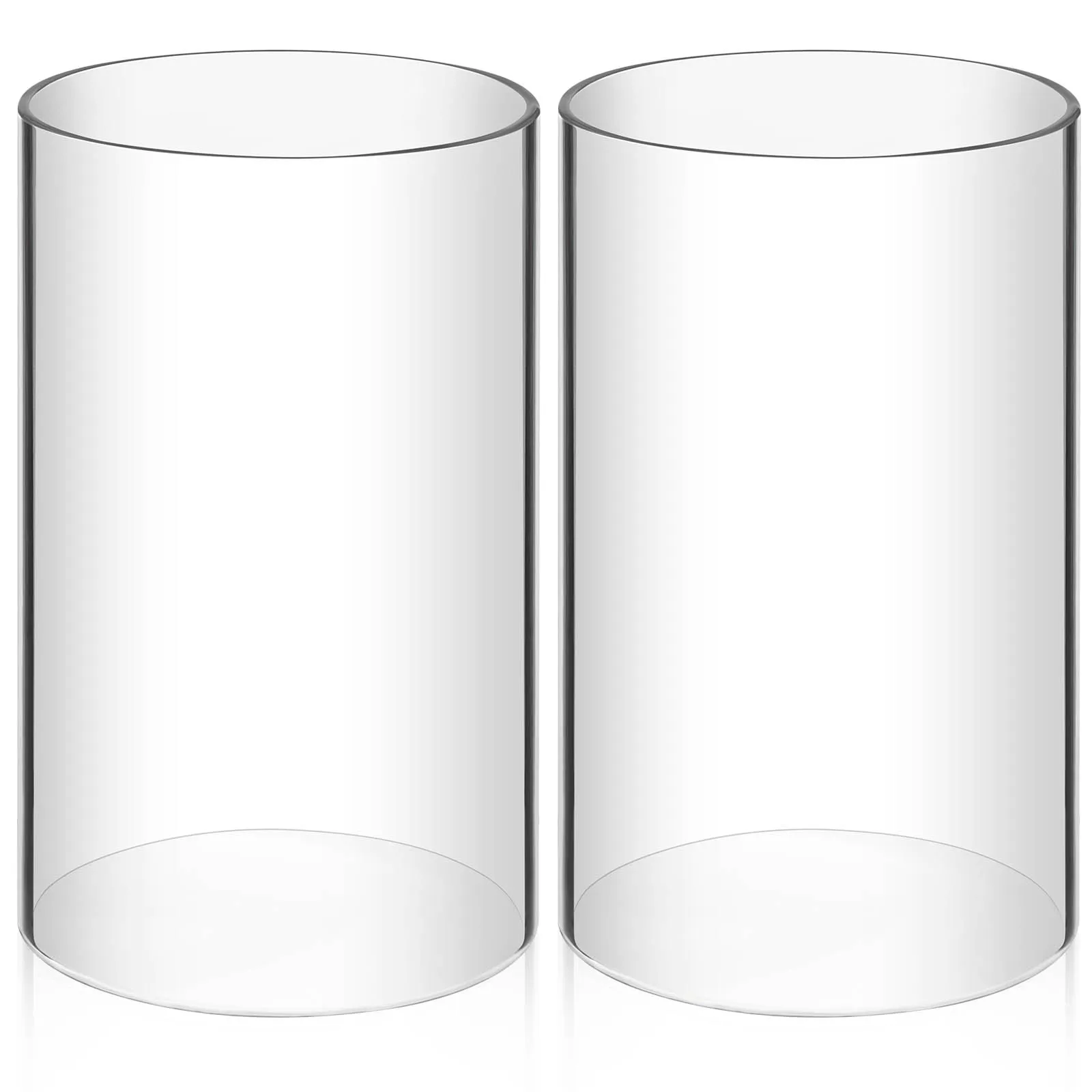 

2Pcs Clear Glass Covers Premium Transparent Flame Protectors for Warm Atmosphere Accessory Household Use