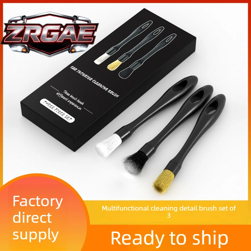 Car Detailing Brush Set 3PCS, Wheel Rim & Interior Crevice Brushes, Soft Bristle, Scratch-Free Car Wash Kit for Wheels, Vents