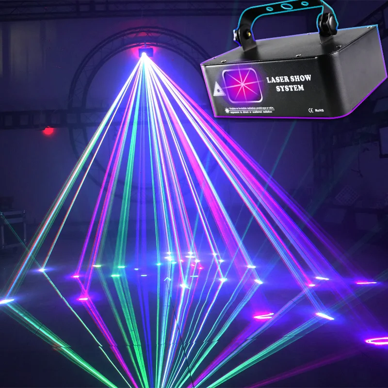

Professiona 500mw RGB Laser Beam Line Scanner Projector DJ Disco Stage Lighting Effect Dance Party Wedding Bar Club DMX Lights
