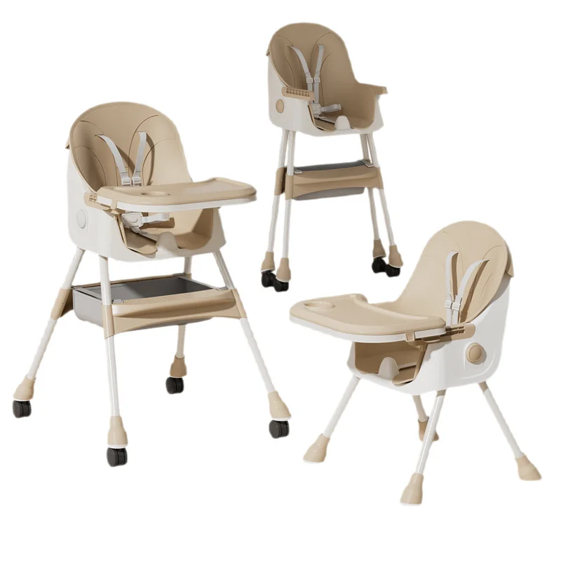 

Foldable Baby Dining Chair Height-Adjustable Portable Removable Toddler Chair for Home Use Kids Feeding Seat 0-6 Years Old