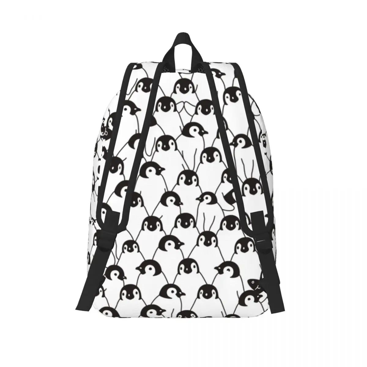 Mochila de grande capacidade para homens e mulheres, Bolsa escolar para estudante, bonito padrão pinguim