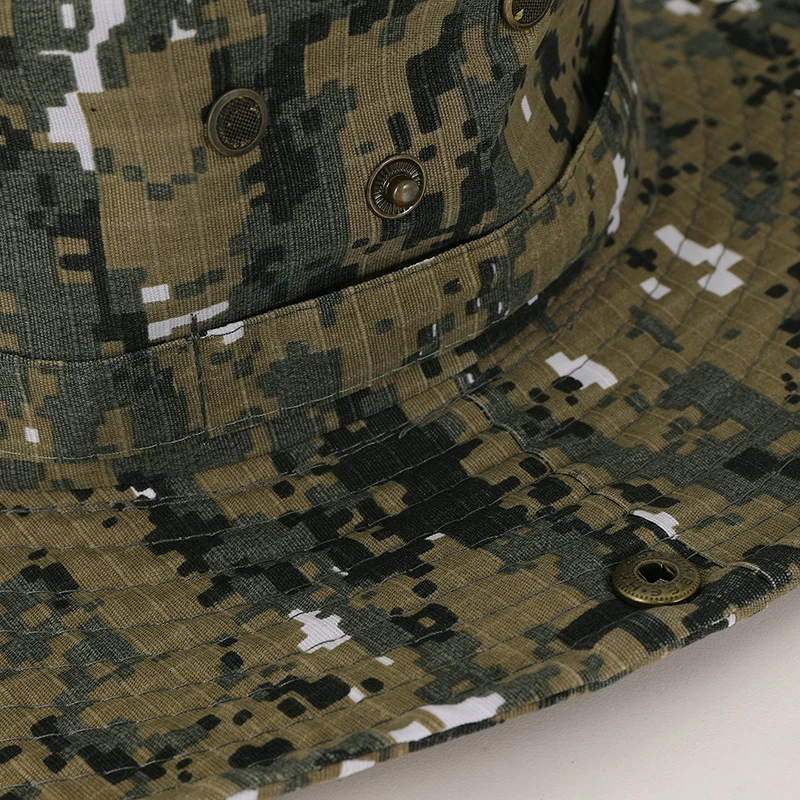 Fishing sunblock camouflage hat Outdoor casual mountaineering fisherman hat Jungle Benny hat Cross-border fashion pot hat