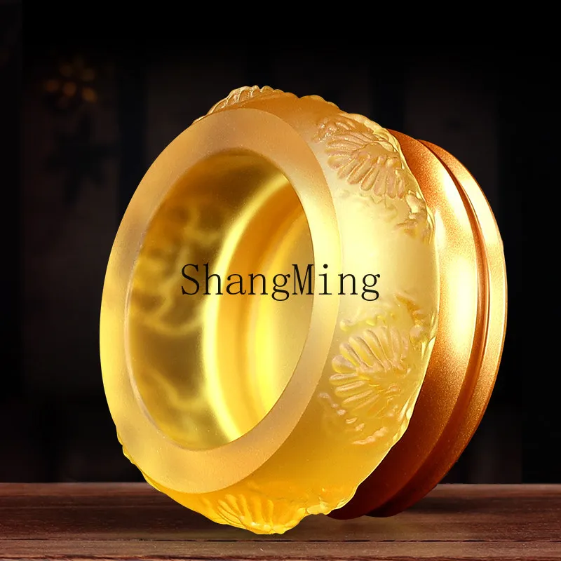 

Буддийская стеклянная подставка для свечей CL Buddha Front Offering Changming Ghee Candle Base с изображением Бога богатства Гуаньинь для дома