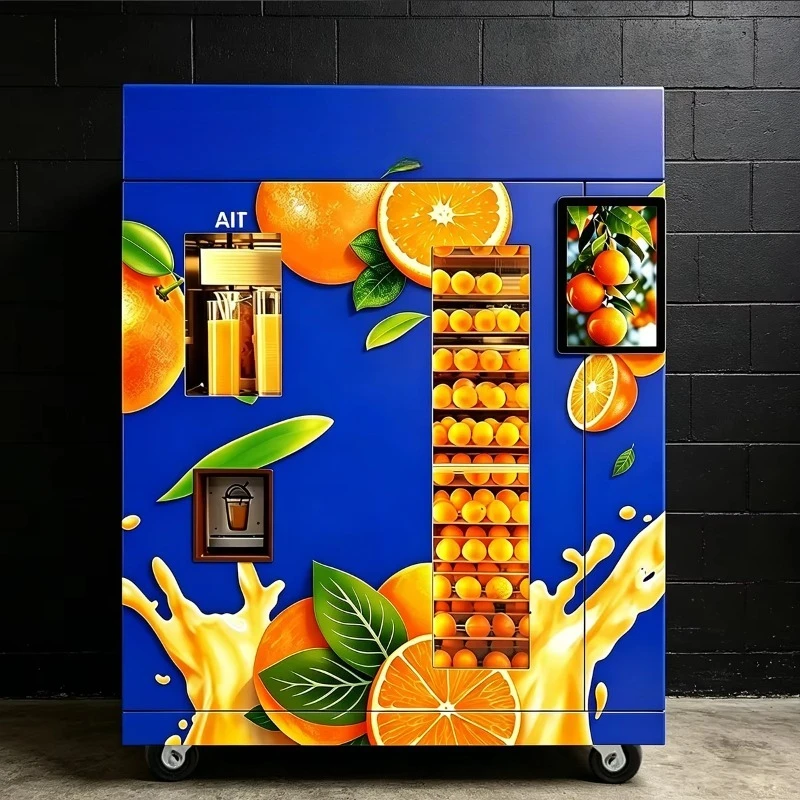 Commercial Grade Automatic Fresh Squeezed Orange Juicer Machine Double Window Smart Cup Sealing Touchscreen SDK Enabled Multiple