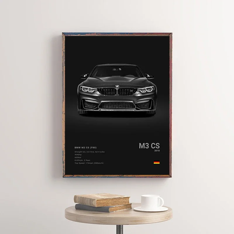 السيارات الشهيرة G80 M3 M4 حائط لوح رسم الفن طباعة ملصق E39 M5 M2 الديكور جدارية ديكور المنزل الحديث هدية عيد ميلاد غير المؤطرة